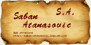 Šaban Atanasović vizit kartica